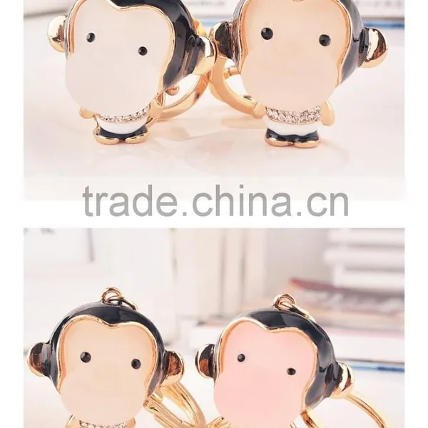 Real Gold Plating/metal Lovely Animal Monkey Key Chain Bag, Cars, Gifts photo-2