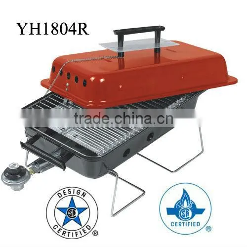 Red Small Portable Barbecue Gas Grill Foldable BBQ photo-3
