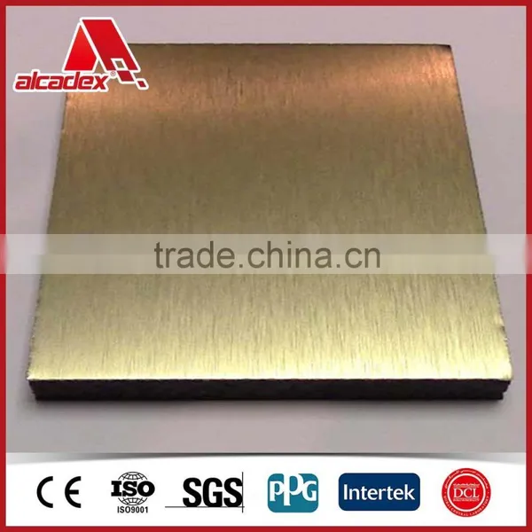Brushed Gold ACP / ACM Aluminum Construction Materials photo-3
