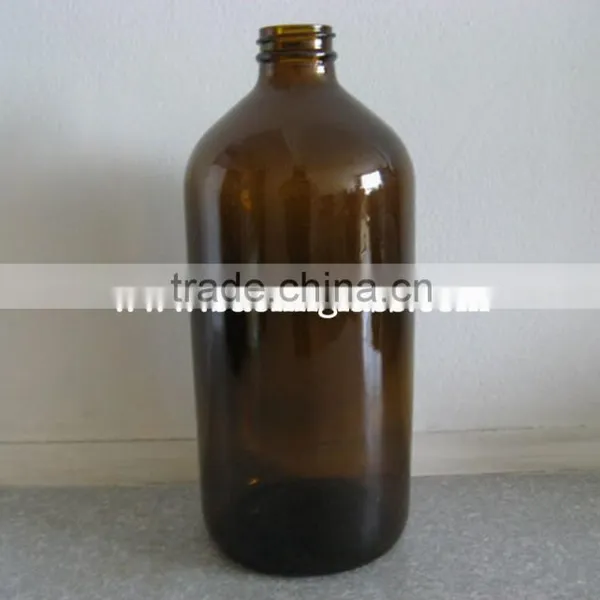 32oz 1L Flint Glass Boston Round Bottle