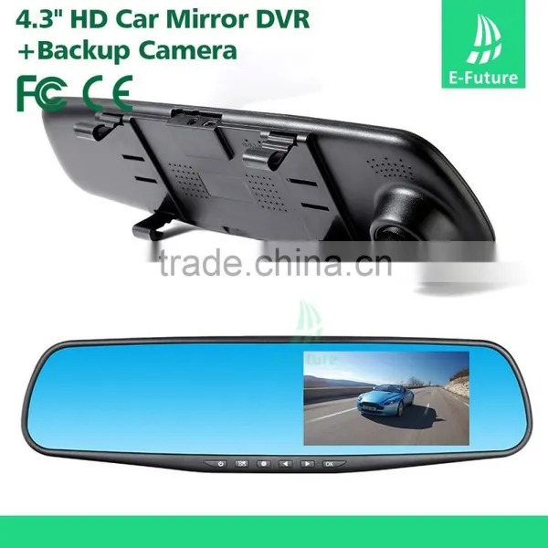 4.3" Rearview Mirror Viedo Recorder 1080 P Dual Camera Car Dvr photo-5