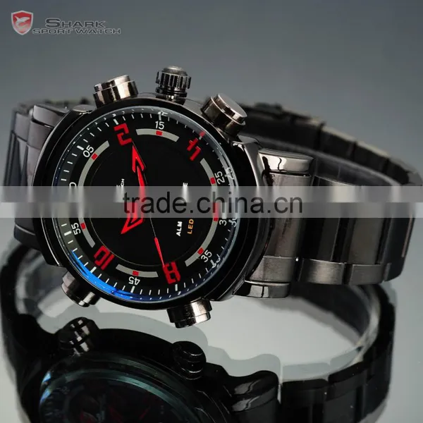 SHARK Sport Men Multiple Function Japan Movement Large Dial LED Display Digital Wrist Watches photo-4