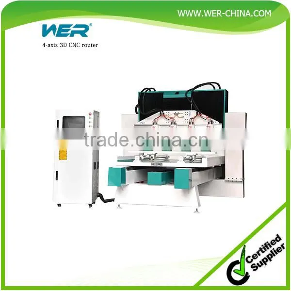 WER Wood engraving machine 4-axis 3D CNC router