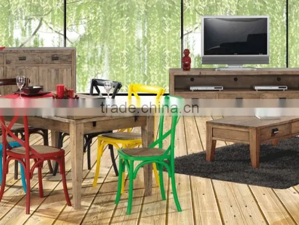 Colourful Cross Back Plastic Resin Dining Chair,metal Cross Back Chair Wedding photo-5
