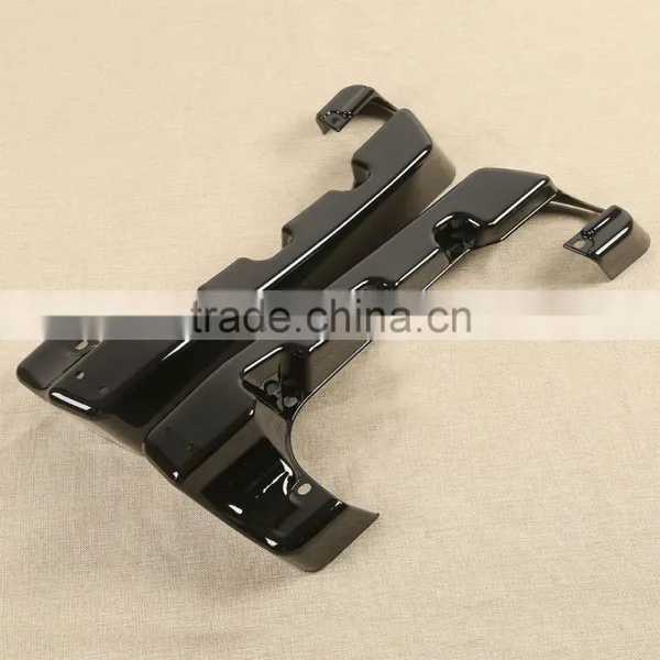 Black Double Saddle Bag Extensions For 2014-17 Touring FLH/FLT Road King photo-3