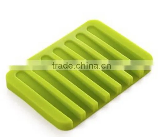 Bathroom Silicone Shower Soap Tray Dish Storage Holder photo-2