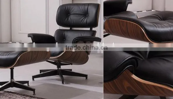 Black Leather Replica Emes Lounge Chair photo-2