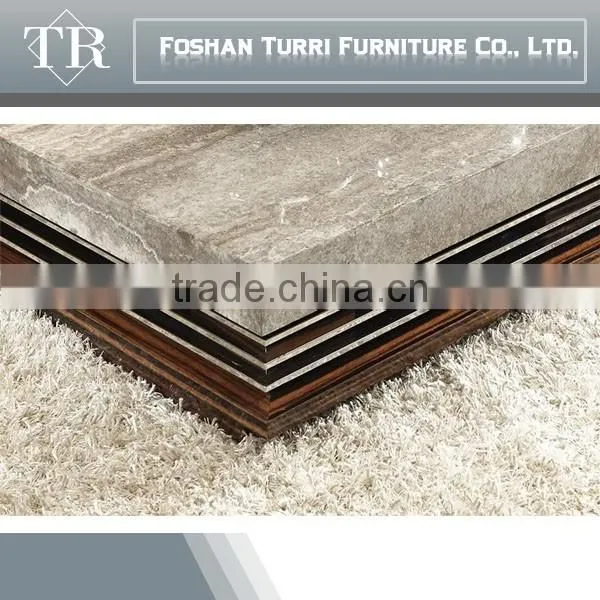 Luxury Good Quality Wooden Base Travertine Top TV Stand photo-4
