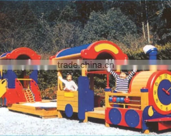 Wooden Train Set CE, GS Certificated Outdoor Playground Kids Play SET Muiti Play Set photo-3