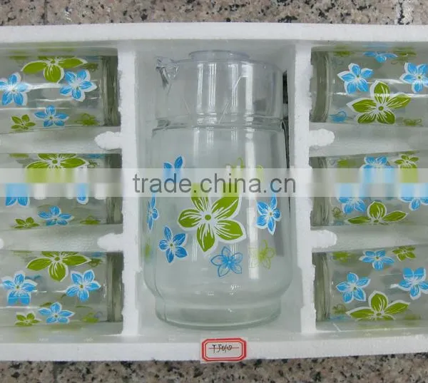JK013 7pcs Glass Drinking Set With Printing photo-3