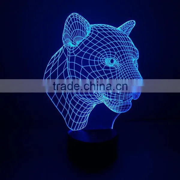 2016 OEM Factory Price Custom Logo C3D Optical Illusion Night Touch Switch LED Desk Table Light Lamp photo-3