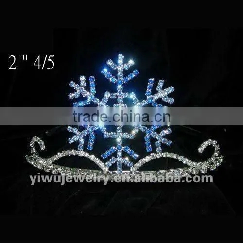 2016 Blue Rhinestone Snowflake Small Children Princess Crown HCC172-0001