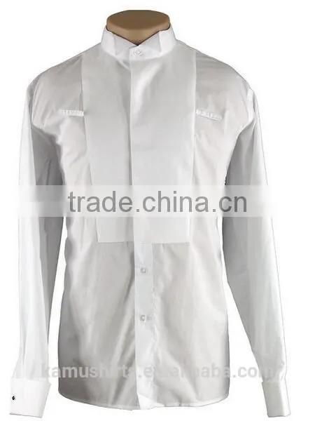 Mens Pique-Front Wingtip-Collar Tuxedo Dress Shirt