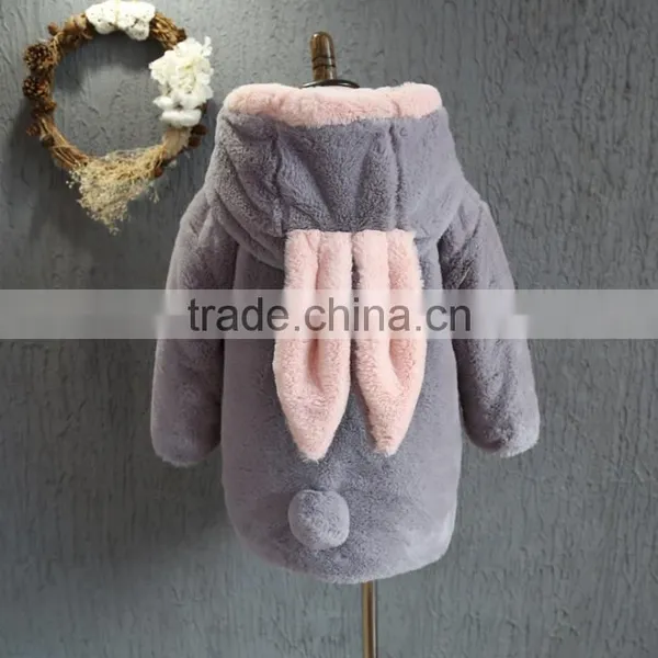 Girls High Quality Sweet Bunny Warm Thick Hoodie for Winter photo-3