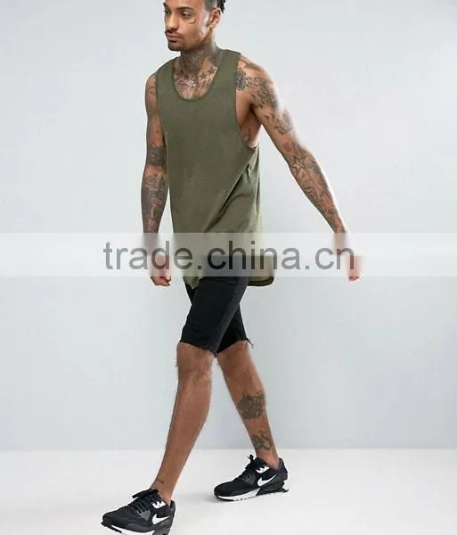 High Quality New Design Custom Green Color Gym Wear Comfortable 100% Cotton Fashion Men's Sport Tops photo-4