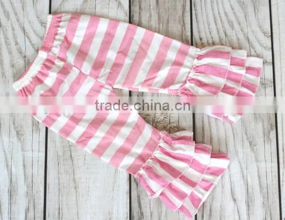 Fashion Style Baby Clothes Wholesale Girls Ruffle Baby Icing Stripe Ruffle Kids Legging Pant photo-3