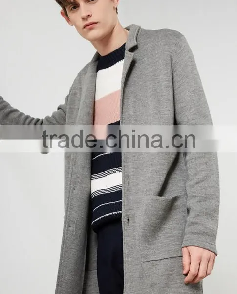 Best Selling Ordinary Gray Long Sweater Coat Cardigan for Men With Low Prices photo-3