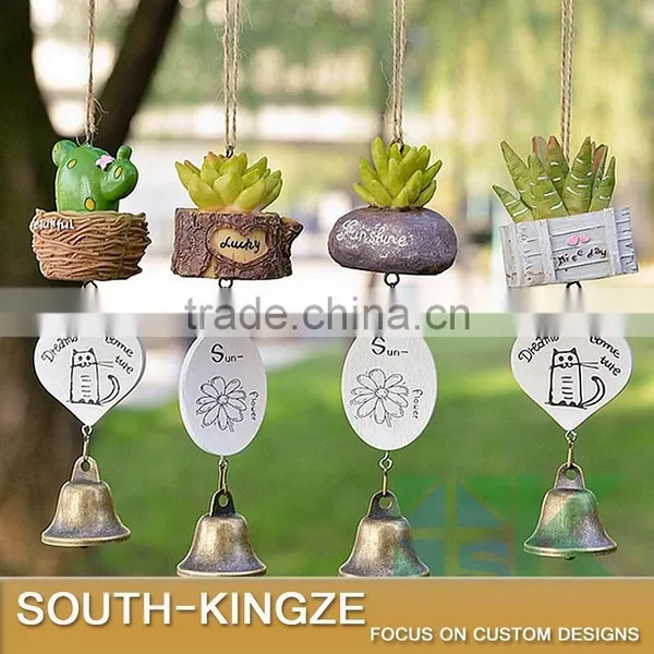 Succulent Plant Shape Resin Creative Metal Ringing Bell Wind Chime Casual Style Restaurant Decoration photo-3