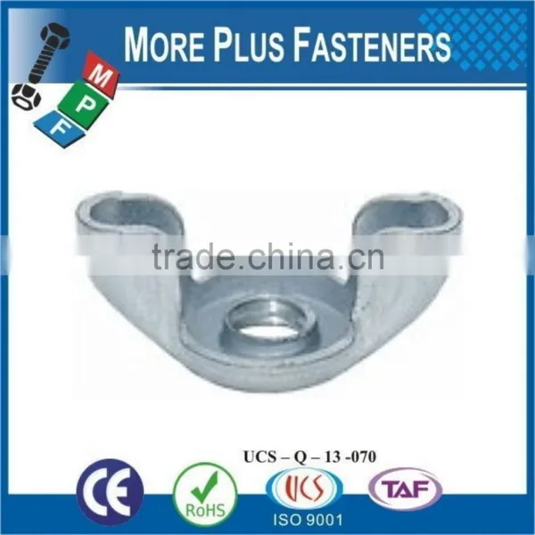 Made in Taiwan Brass Plated Coarse Thread Zinc Plating Steel Stamped Wing Nut photo-4