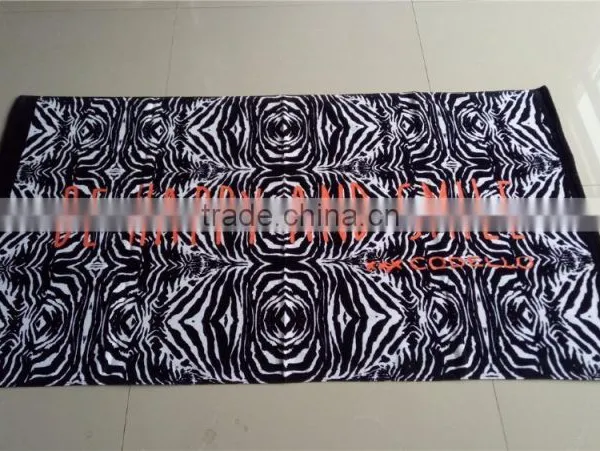 Zebra-stripe Pattern Custom Reactive Print Beach Towel With Your Logo photo-2