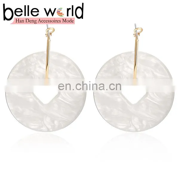 High Quality New Design Acetie Acid Jewelry Women's Acrylic Acetate Drop Circle Earrings photo-5