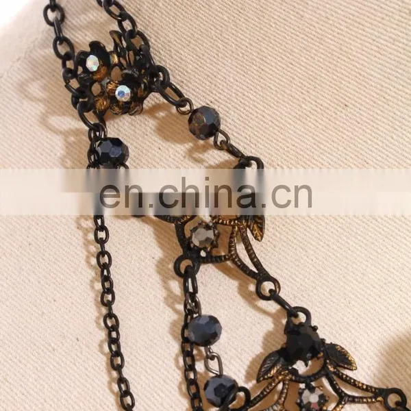 Steampunk Bird Necklace With Chains Plastic Crystal Beads and Bird's Head photo-3