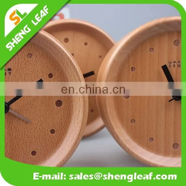 Landscape Process Solid Wood Concave Desk Clock Alarm Clock photo-4