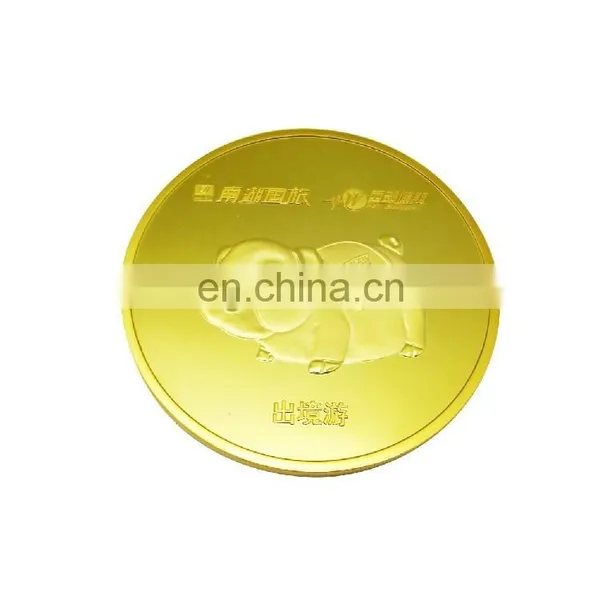 Delicate Gold Plated Metal Coin, Custom Souvenir Metal Coin photo-3