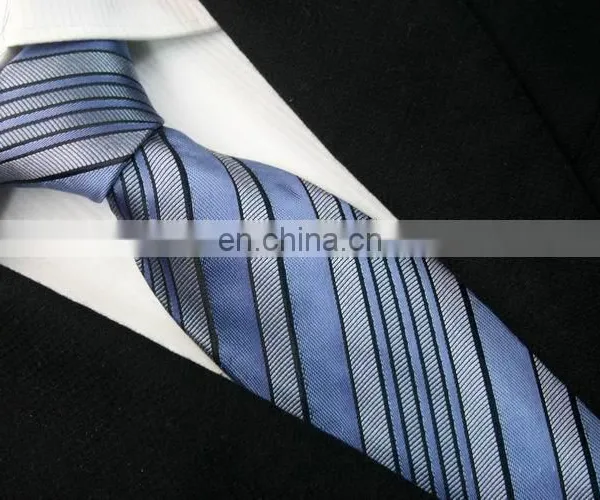 Fashion Design Mens Necktie Blue Stripe School Uniform Tie photo-3