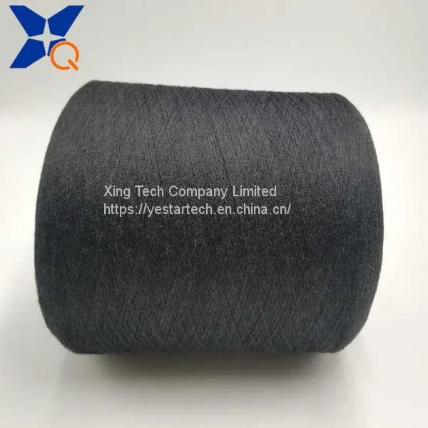 Black Ne32/2plies 20% Metal Fiber Blended With 80% Polyester Fiber Spun Yarn for Knitting Finger Tip Touchscreen Gloves-XTAA090 photo-5