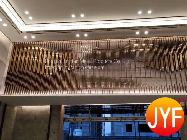 Foshan Manufacture Decor Gold Color 304 Stainless Steel Living Room Partition photo-2