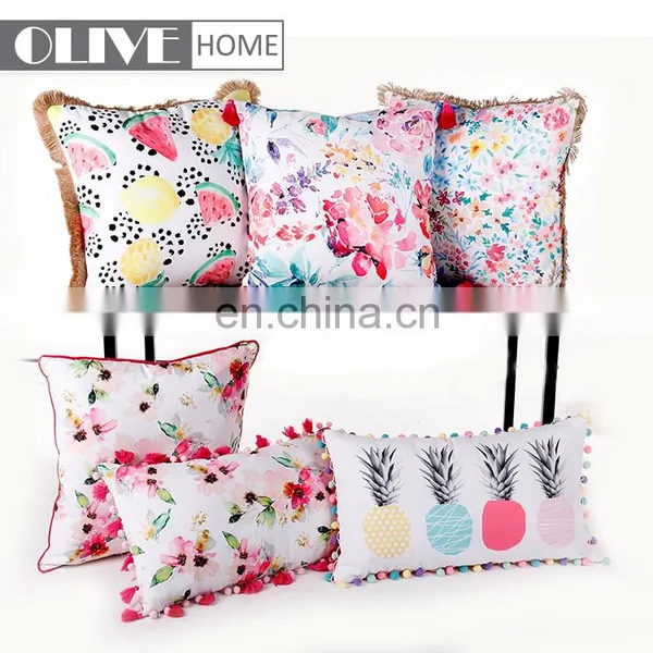 Factory Price Custom Design Printed Linen Fabric Soft Cover Outdoor Furniture Cushions photo-6