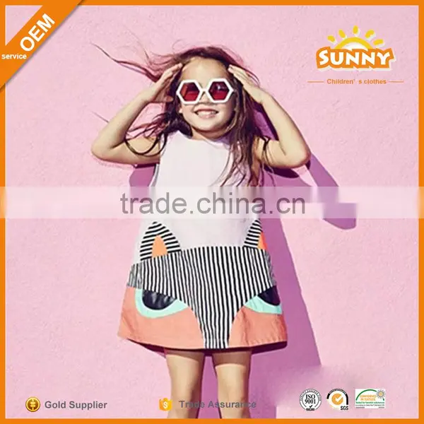 Safty Baby Cotton Dress Baby Cotton Frocks 2016 Latest Design Sleeveless Baby Cotton Dress photo-2