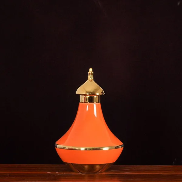 Retro Gild Fashion Light Luxury Orange Green Ceramic Flower Vase For Showroom Decor photo-2