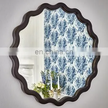 Customized Hot Sale Plum Blossom Flower Lace Makeup Mirror Wood Wire Wall Leaf Make up Mirror Home Decor photo-3