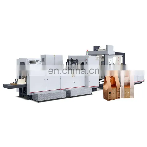 Automatic High Speed V Shape Bottom Food Paper Bag Making Machine With 2 Colors Printing in Good Quality Friendly Price
