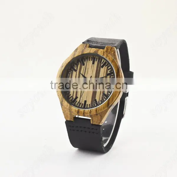 Japanese Movement Zebra Wood Watch Wrist Watches photo-3
