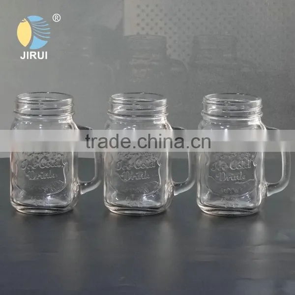 16oz Glass Mason Jar Mug With Straw and Handle and Daisy Cut Cap photo-5