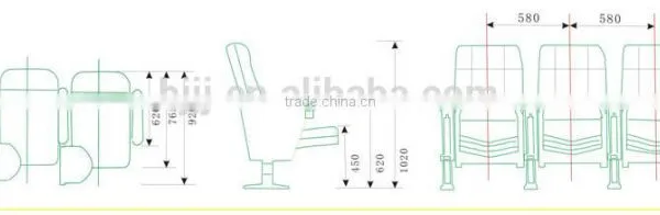 Durable Plastic Cover Theater Auditorium Seating HJ92-L photo-4
