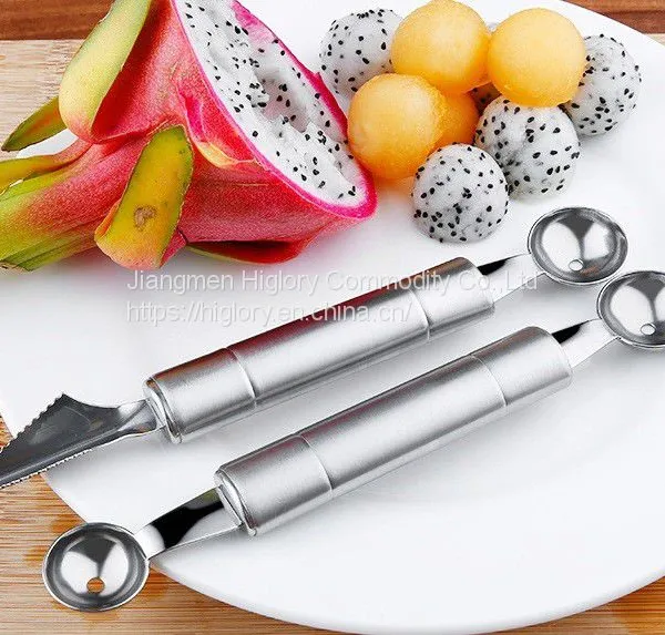 Stainless Steel Watermelon Slicer Fruit Knife Cutter and Ice Cream Digging Ballers Double Size Spoon photo-5
