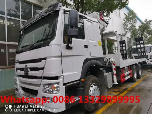 HOT SALE! Cheapest Price SINO TRUK HOWO 6*4 RHD 14tons Flatbed Truck With Knuckle Crane Boom for Sale photo-4