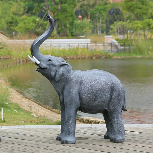Elephant Large Sculpture Life Size Fiberglass Elephant Fiberglass Life Size Animal Statues photo-3