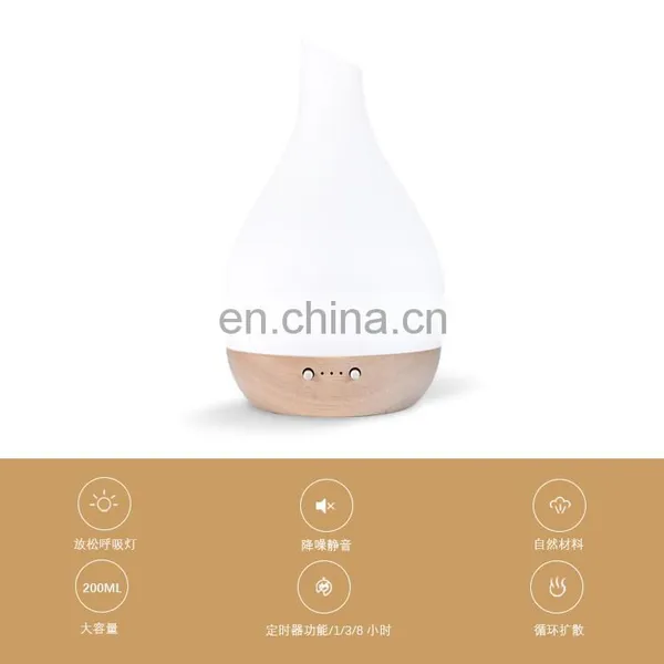 Ultrasonic Electric Air Humidifier Aroma Essential Oil Diffuser Wood Grain Remote Control With 4 Colors LED Light photo-4