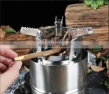 Folding Portable Camping Hiking Backpacking Stainless Steel Burning Stove Camp Stove photo-5