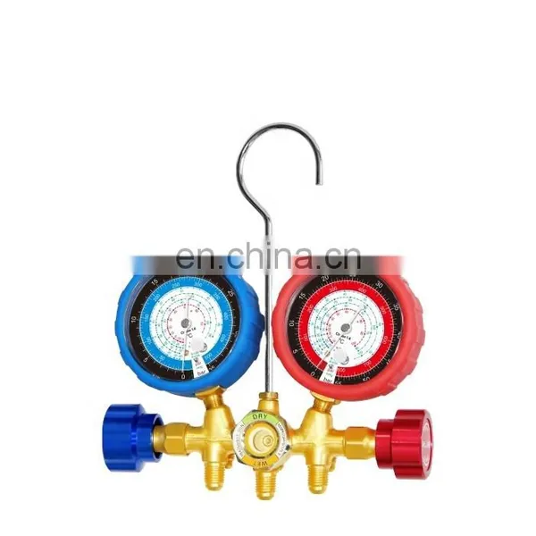 Conjunto de manómetros de colector de bronce CT-536 H para sistema de refrigeración HVAC, aire acondicionado automático, carga de AC con R134A, R22 y R12, conjunto de manómetros de colector photo-2