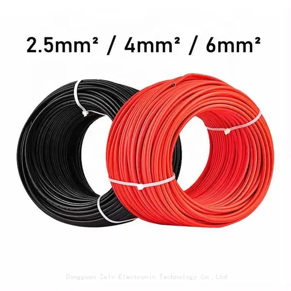2.5mm 4mm Solar dc Wire pv Electric Cable 6mm2 Solar Panel Power Cable H1Z2Z2-K Photovoltaic Solar Extension Wire photo-2