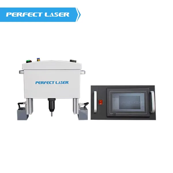 Perfect Laser Маленькая ручная точковая маркерная машина для алюминиевых, нержавеющих сталей, мягкого меди и углеродистых табличек, с LCD и пневматическим приводом