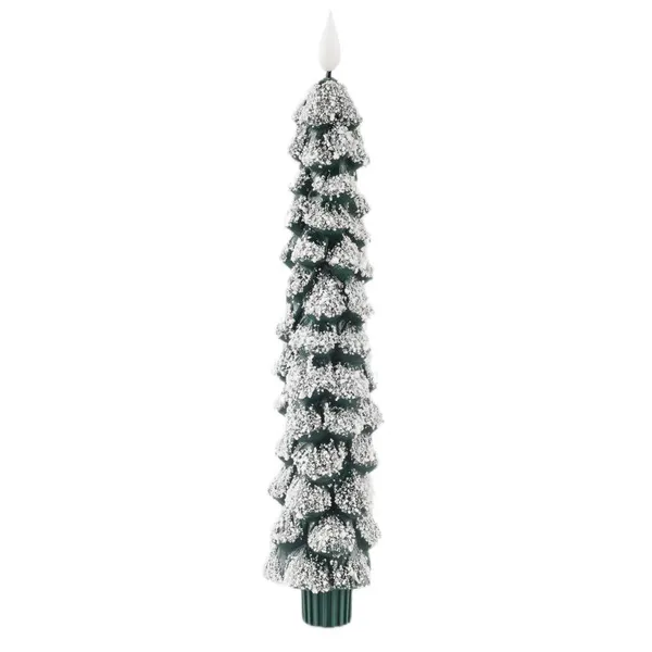 3D Wick Wax Christmas Tree Long Warm White Remote Flameless Led Taper Candles With Remote Control photo-3