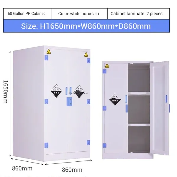 High Capacity PP Chemical Safety Cabinet With Adjustable Shelves & Double Lock Control | Ideal for Strong Acid/Base Storage photo-2