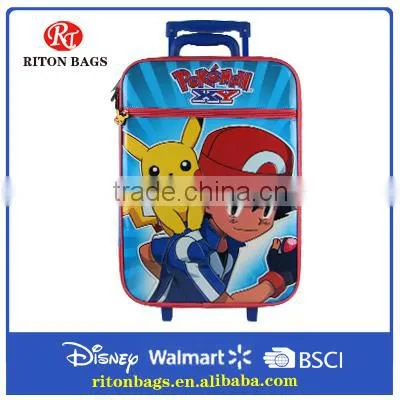 Customized Pokemon Cool School Trolley Bags Luggage Bag For Boys